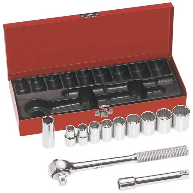 SOCKET SET 12PT 1/2" 12PC