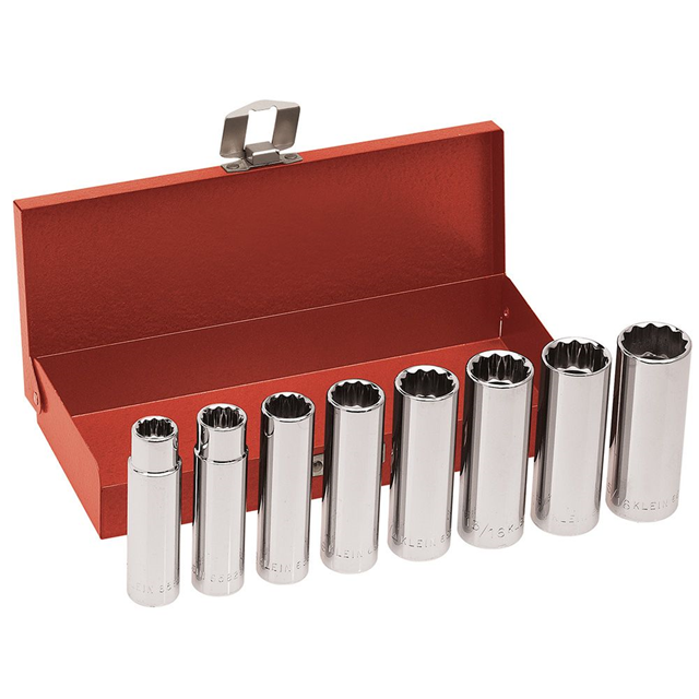 SOCKET SET 12PT 1/2" 8PC