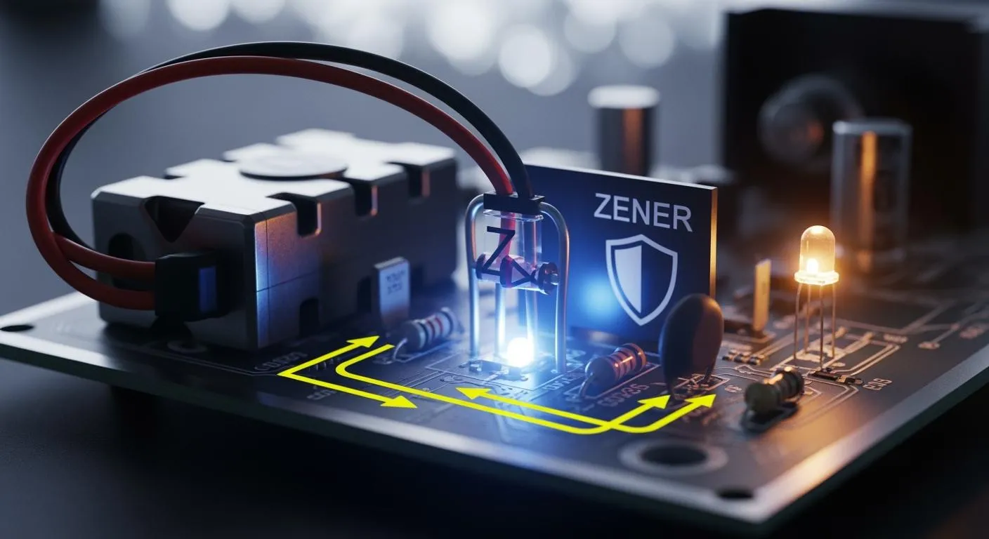 How does electronic operation of a Zener voltage regulator ensure protection